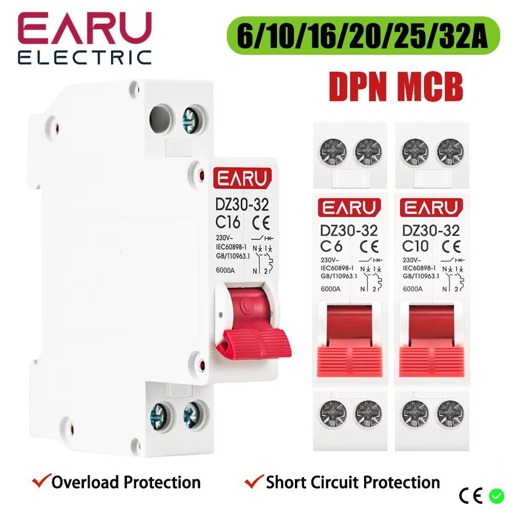 Din Rail Circuit Breaker - DZ30-32 DPN 1P + N Mini