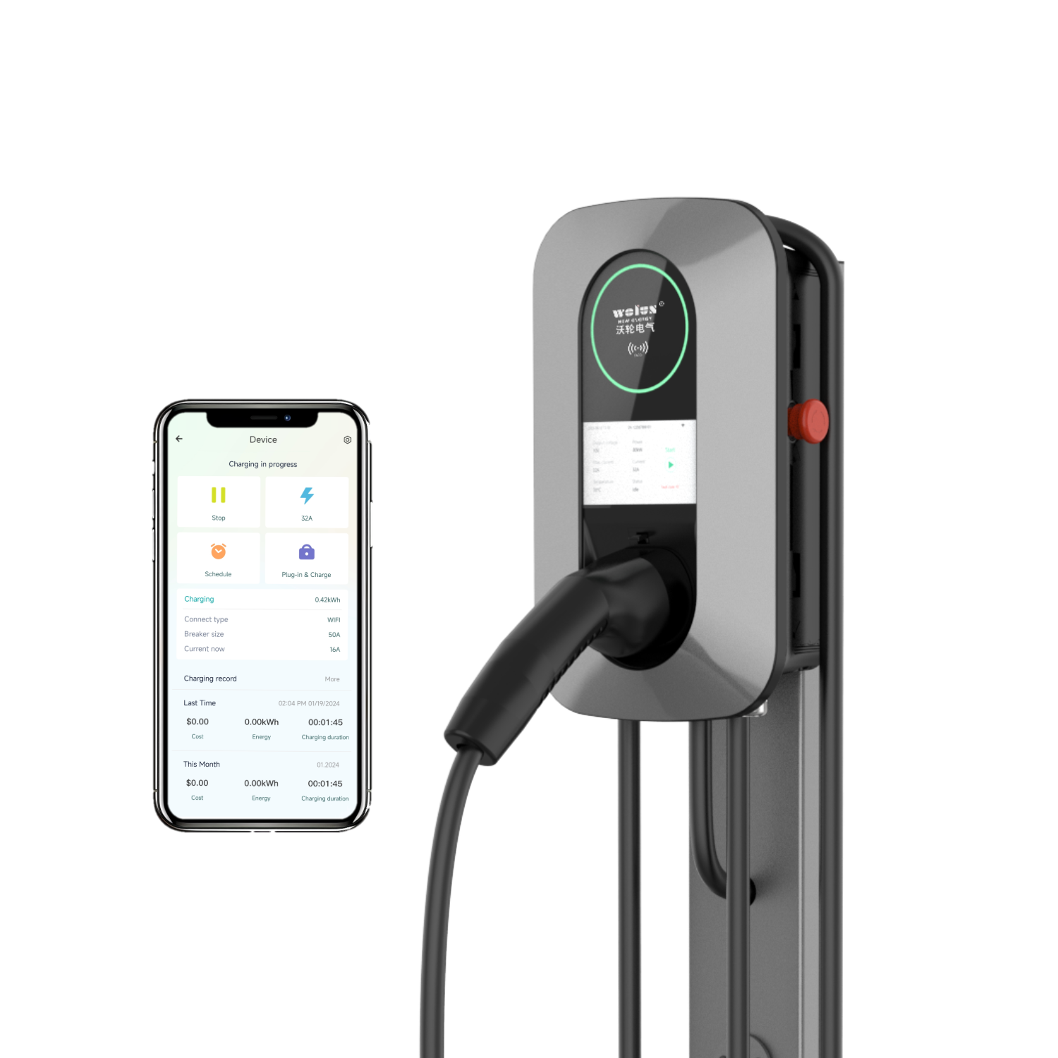 Ev Charger Wallbox - 22kW AC Ev Tipi Şarj İstasyonu