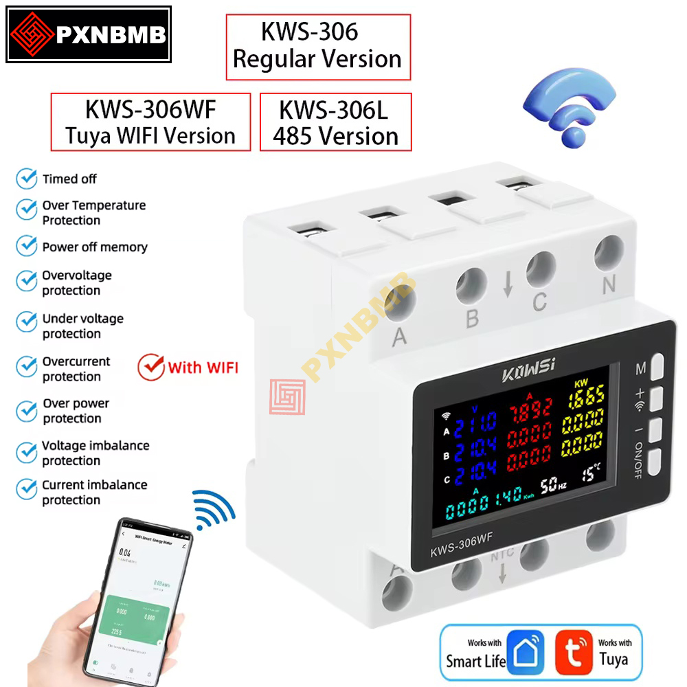 Din Rail Circuit Breaker - 80A Tuya WIFI Akıllı Yaşam Gerilim