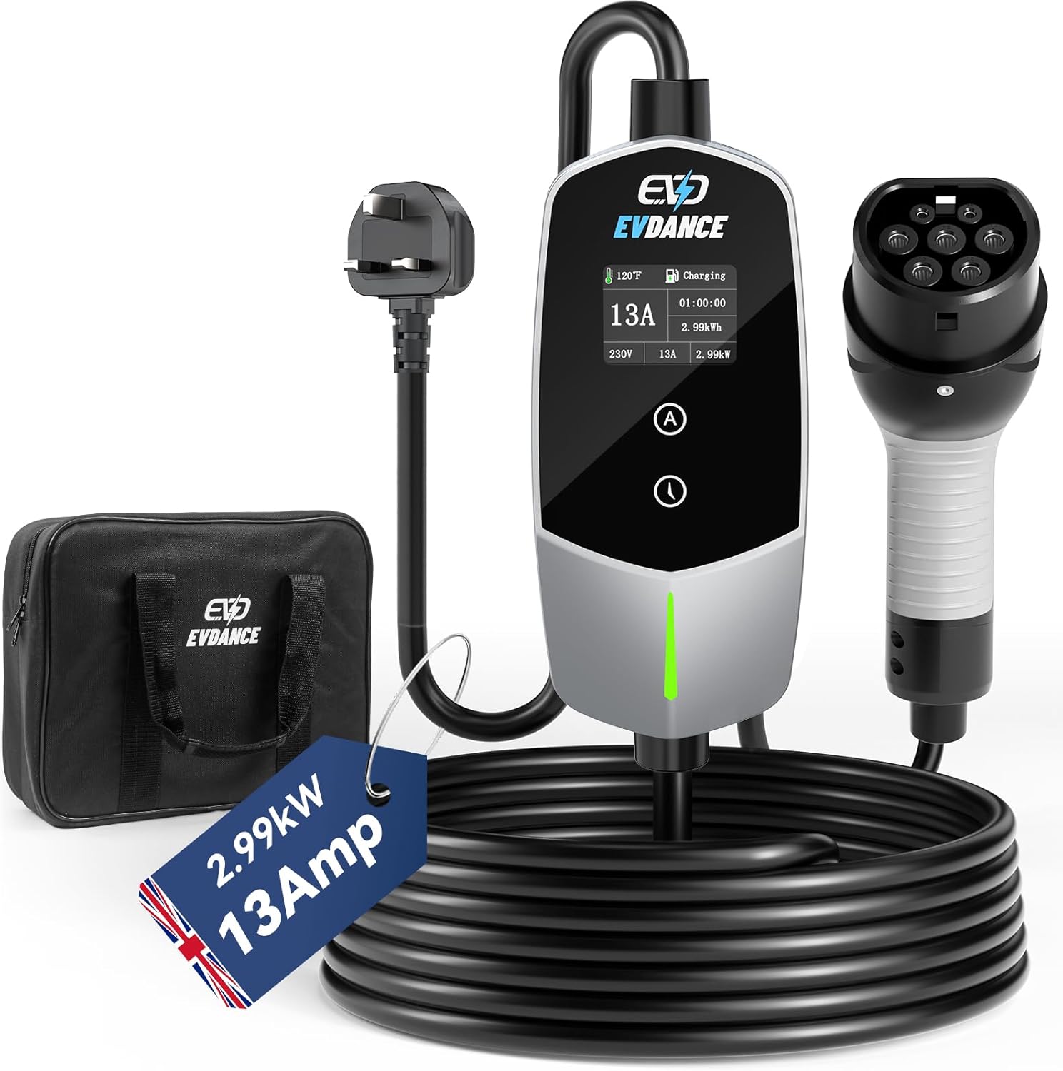 Ev Charger Wallbox - EVDANCE Taşınabilir EV Şarj Cihazı Tip