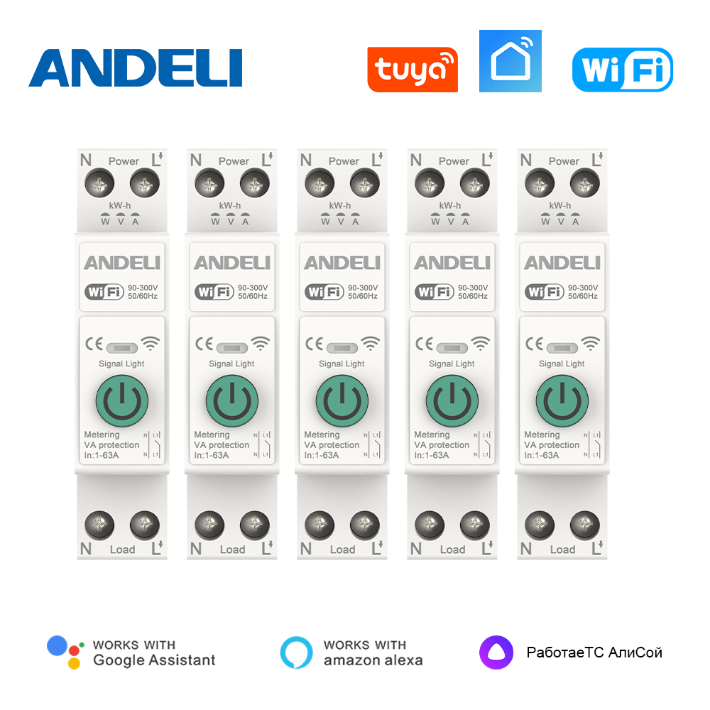 Din Rail Circuit Breaker - ANDELI TUYA WiFi Akıllı Şalter 1P,