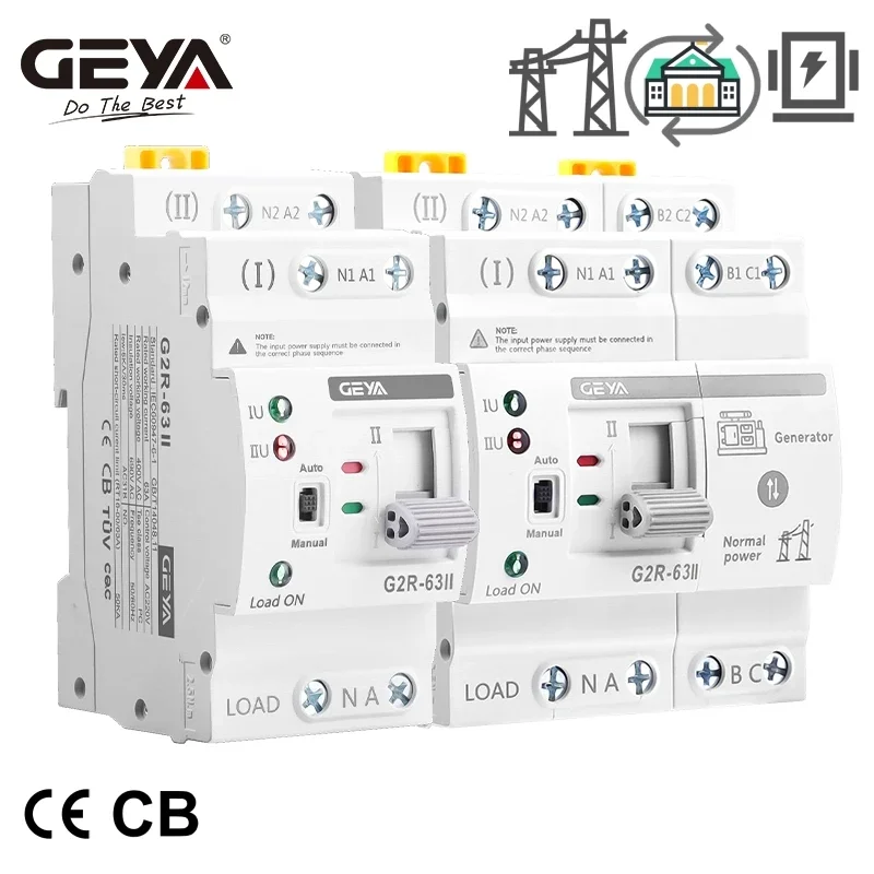 Din Rail Circuit Breaker - GEYA G2R Akıllı ATS Din Raylı
