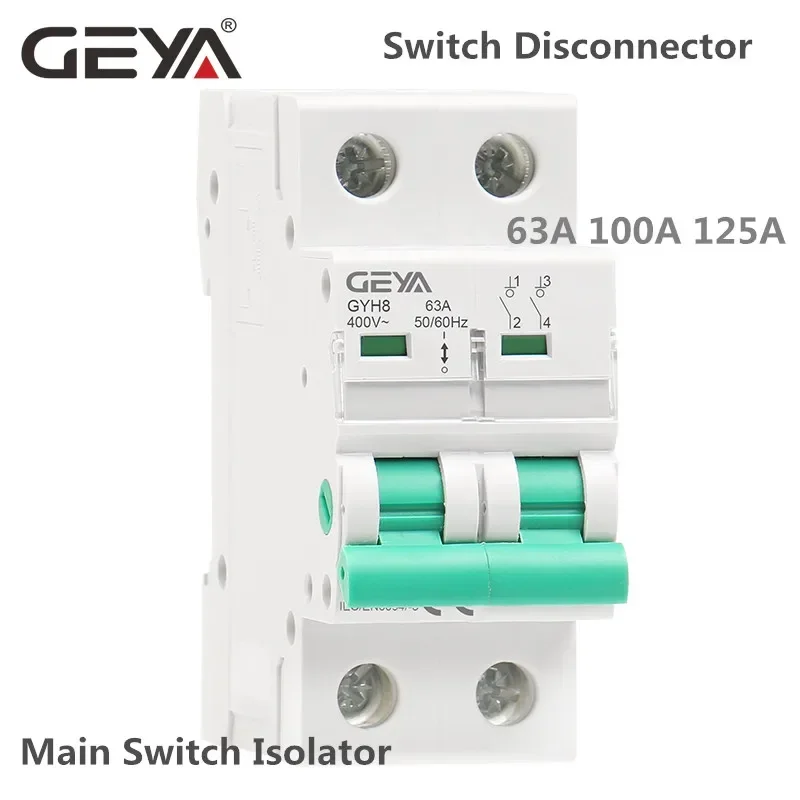 Din Rail Circuit Breaker - GEYA GYH8 Din Raylı 2 Kutuplu