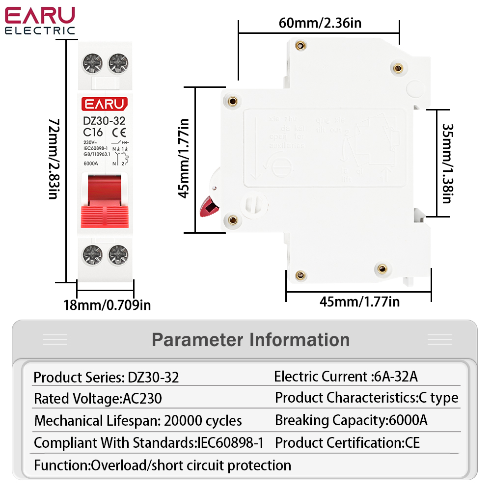 DZ30-32 DPN 1P + N Mini devre  - Din Rail Circuit Breaker incelemesi ve fiyatı