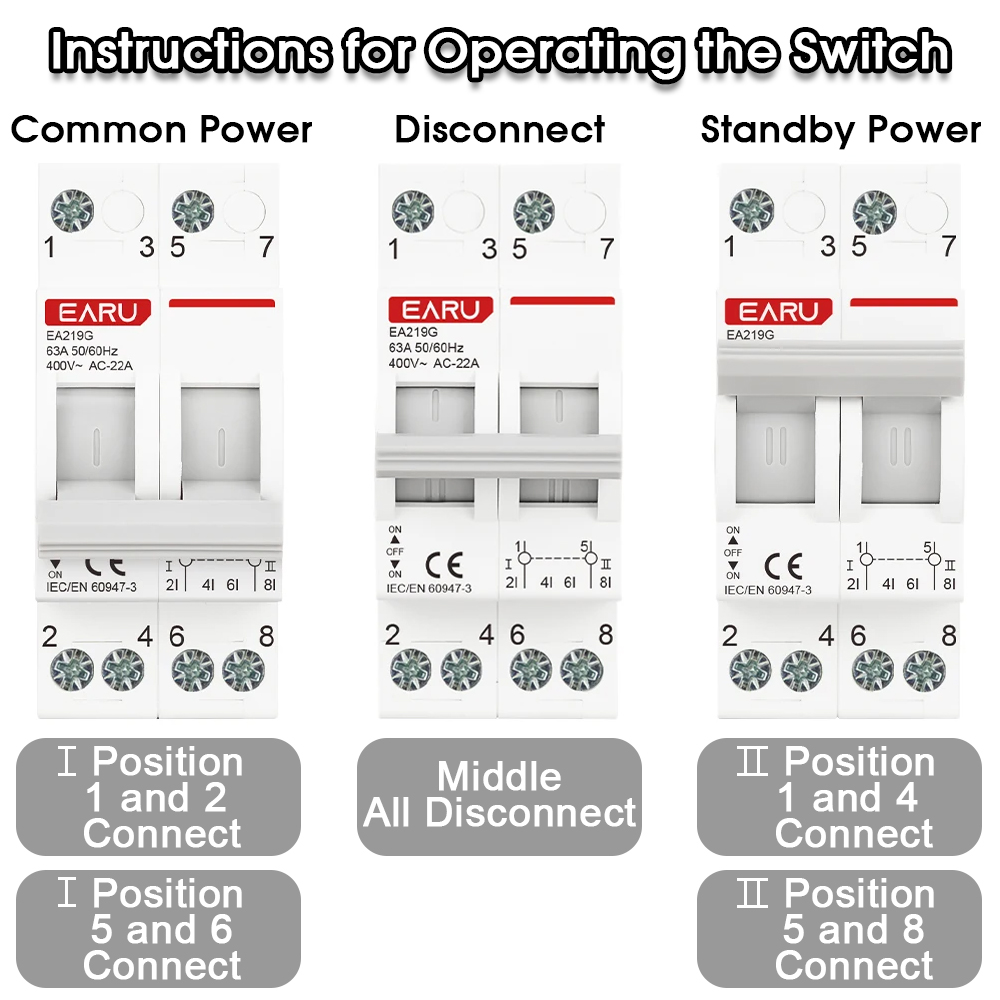 EARU 2P 40A 63A AC 400V Din Ra - Din Rail Circuit Breaker incelemesi ve fiyatı
