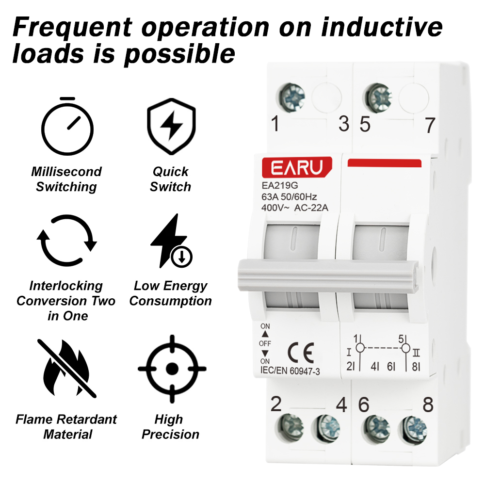 EARU 2P 40A 63A AC 400V Din Ra - Din Rail Circuit Breaker incelemesi ve fiyatı