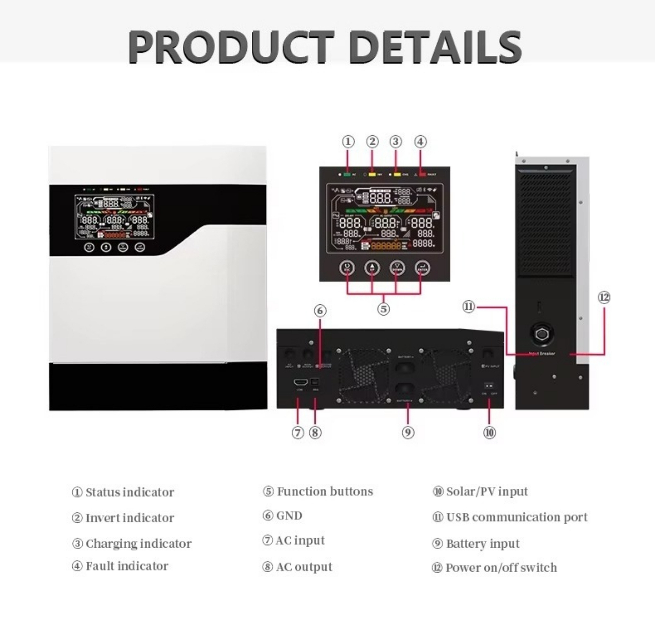 1kw 1kva 2kw 2kva 3kw 5kw 5kva - Hybrid Solar Inverter incelemesi ve fiyatı
