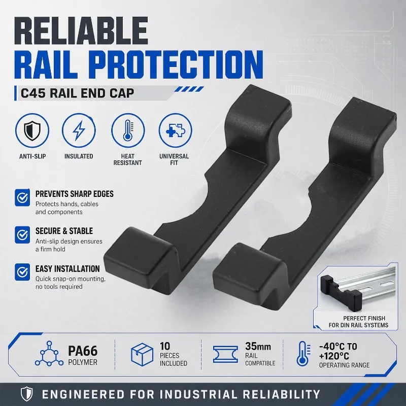 C45 DIN Ray Uç Kapağı Kaymaz L - Din Rail Circuit Breaker incelemesi ve fiyatı