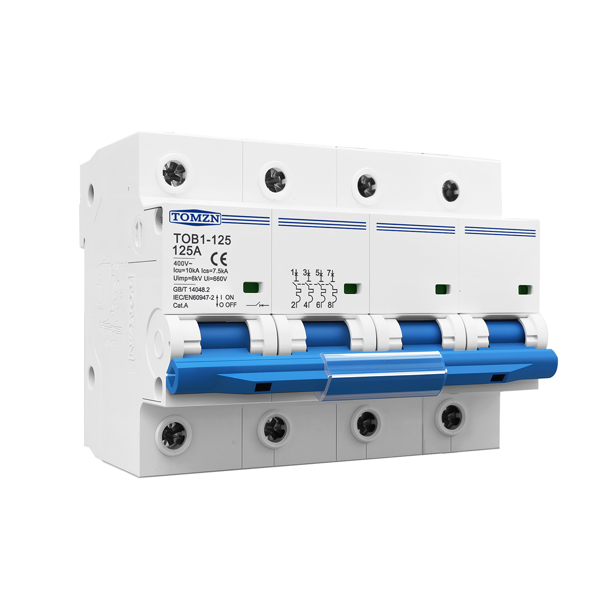 1P 2P 3P 4P 400V AC Yüksek Akı - Din Rail Circuit Breaker incelemesi ve fiyatı